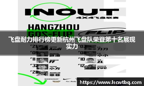 飞盘耐力排行榜更新杭州飞盘队荣登第十名展现实力